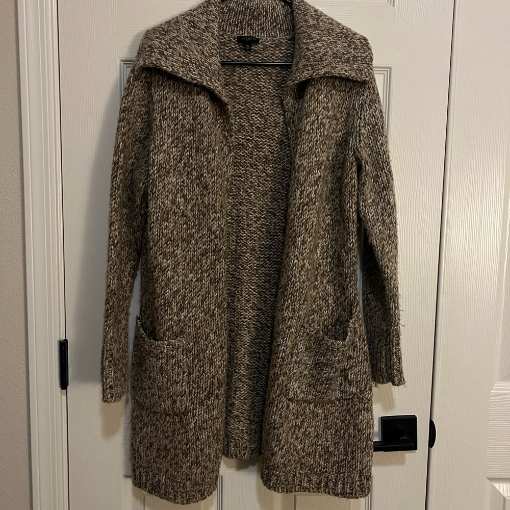 Talbots Brown Knit Wool Blend Cardigan Sz Mp